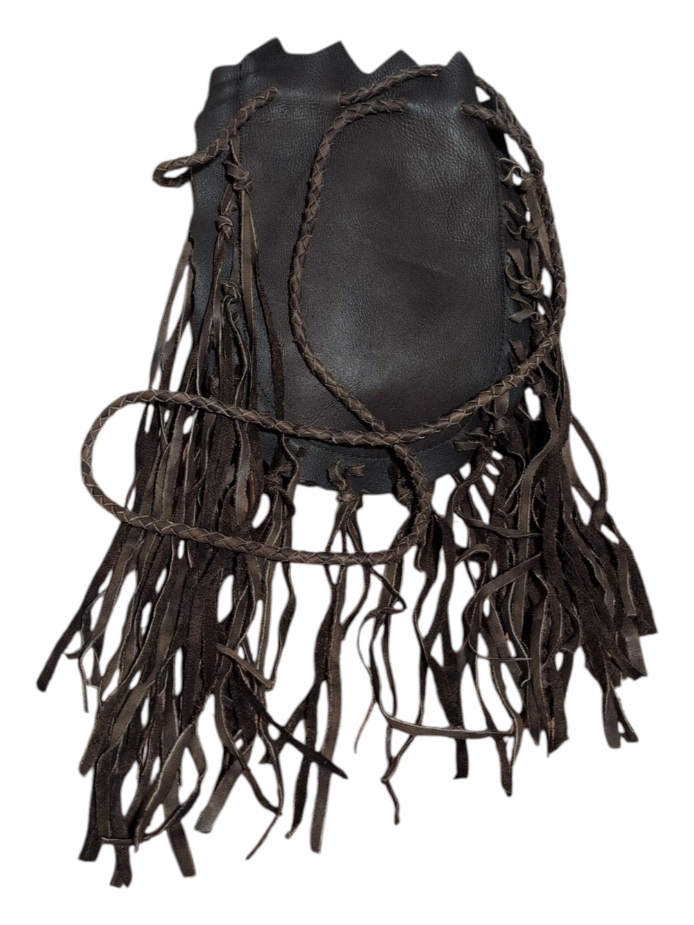 Kobler Inc Leather Women's Crossbody Handmade Pouch Bag W/ Fringe - Picture 3 of 4